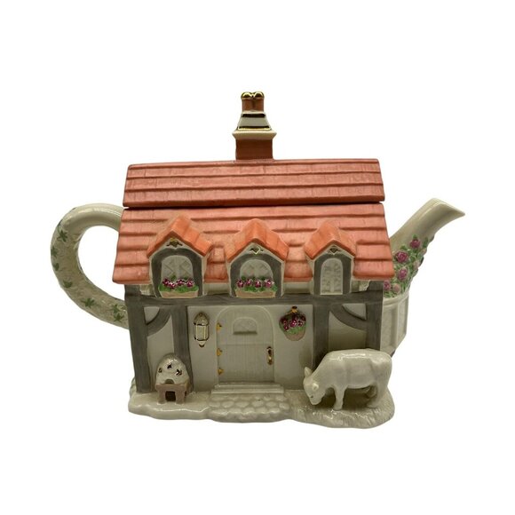 Lenox "The English Cottage Teapot" Devonshire Tea Room/2004/Fine Ivory Porcelain - Picture 2 of 16